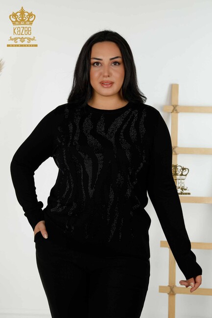 Kazee - Kadın Triko Taş İşlemeli Siyah - 16728 | KAZEE Kazee - Kadın Triko Taş İşlemeli Siyah - 16728 | KAZEE