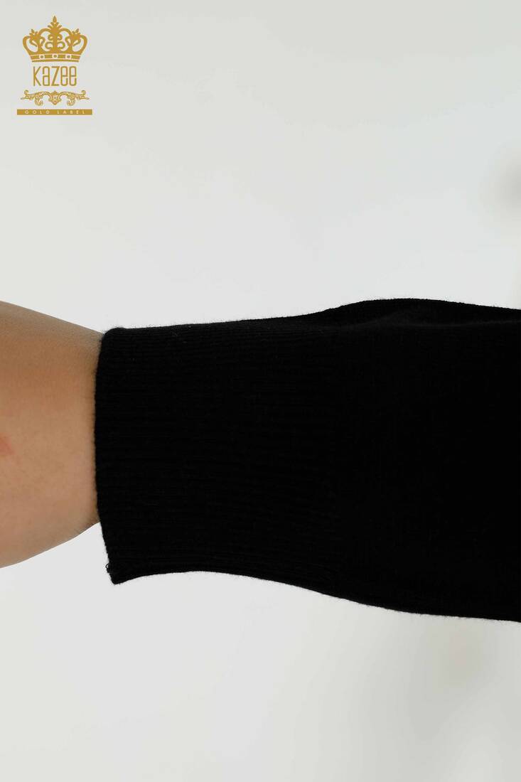 Kadın Triko Taş İşlemeli Siyah - 16728 | KAZEE Kadın Triko Taş İşlemeli Siyah - 16728 | KAZEE