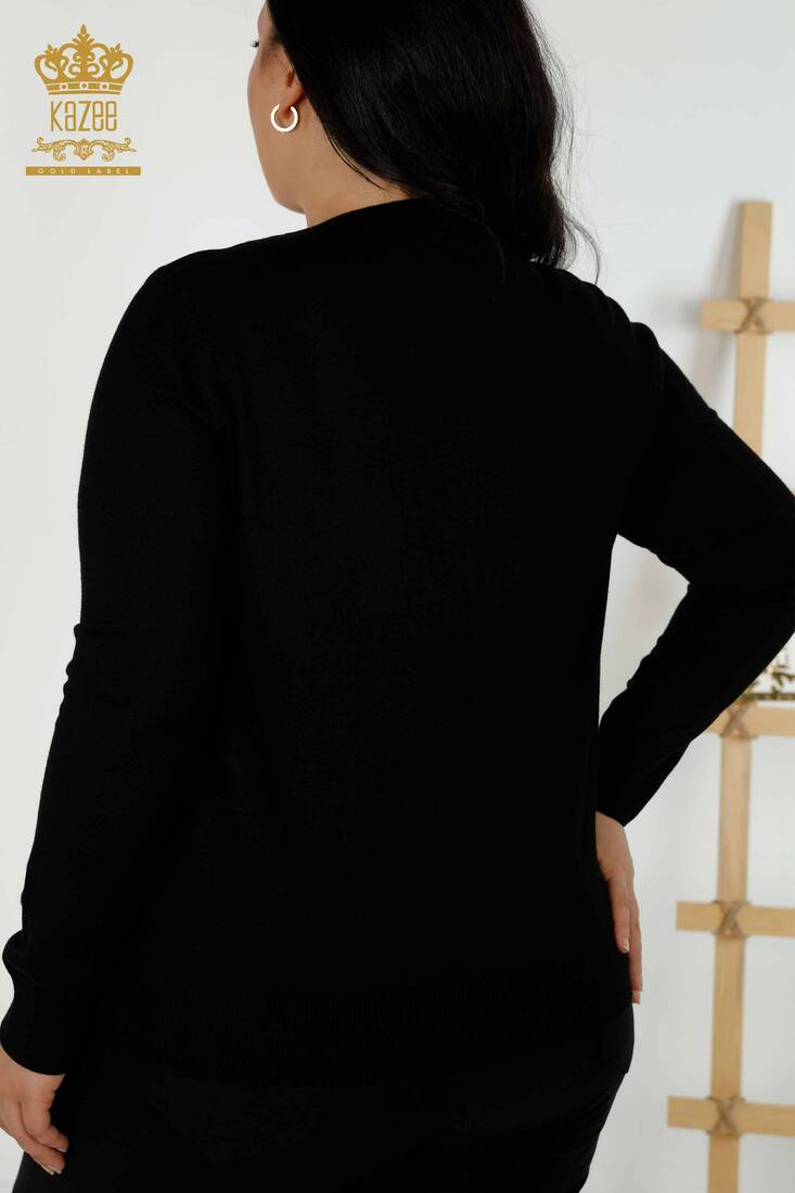 Kadın Triko Taş İşlemeli Siyah - 16728 | KAZEE Kadın Triko Taş İşlemeli Siyah - 16728 | KAZEE