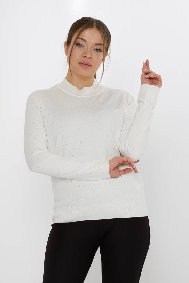 KAZEE - Kadın Triko Taşlı Ekru - 31513 | KAZEE KAZEE - Kadın Triko Taşlı Ekru - 31513 | KAZEE