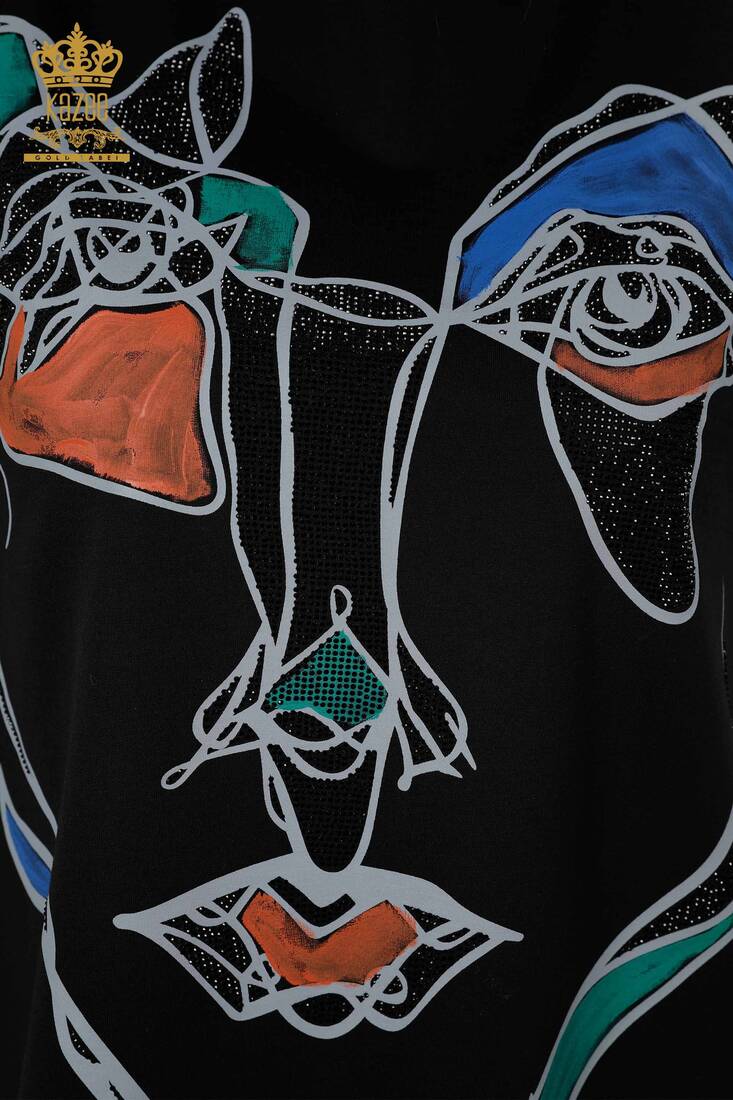 Kadın Tunik Desenli Siyah - 17365 | KAZEE