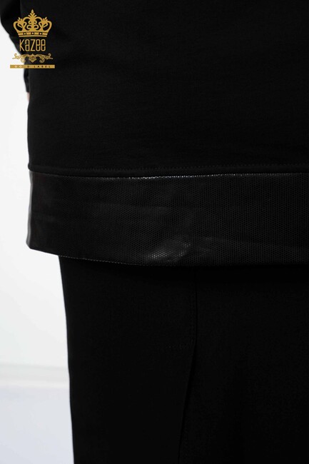 Kadın Tunik Desenli Siyah - 17365 | KAZEE - Thumbnail