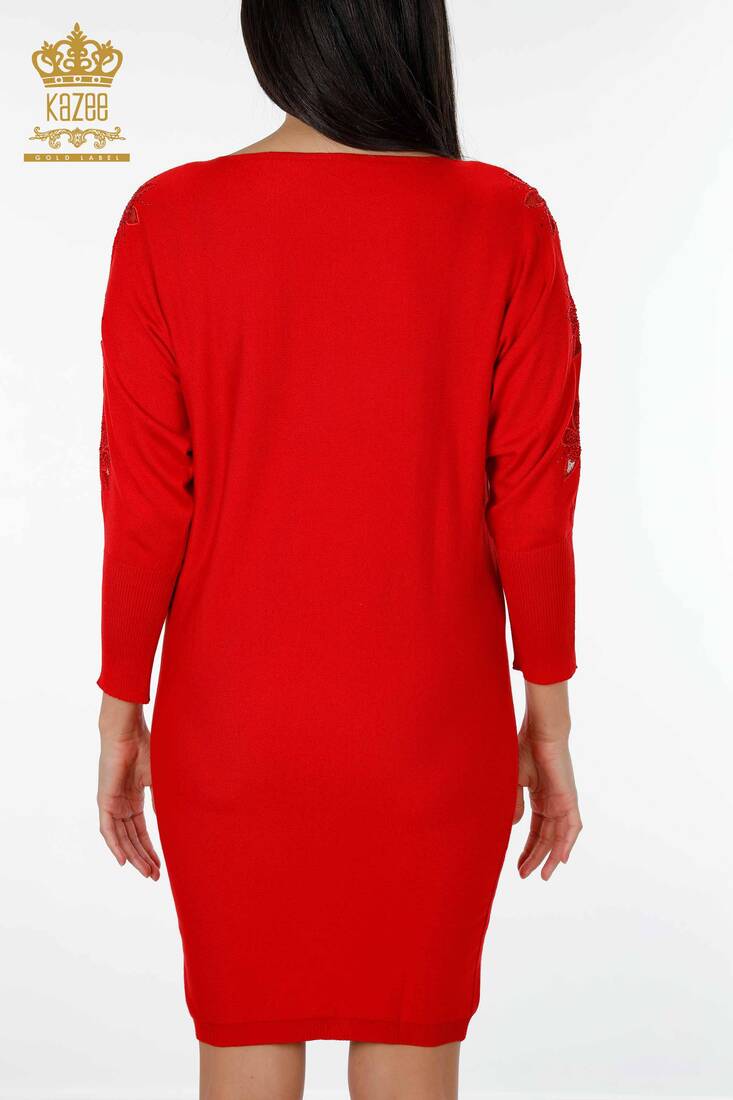 Kadın Tunik Taş İşlemeli Kırmızı - 14708 | KAZEE