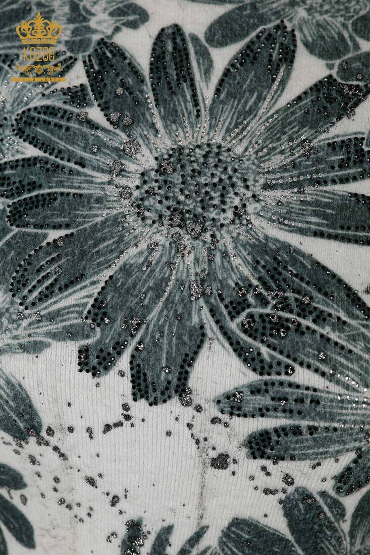 أنجورا نسائية بطبعة زهور بيج - 16006 | كازي