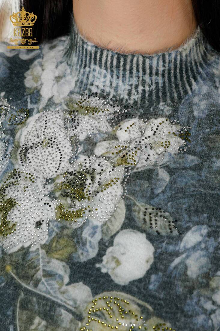 زعفران نسائي مطرز بأحجار الأنجورا - 18997 | كازي