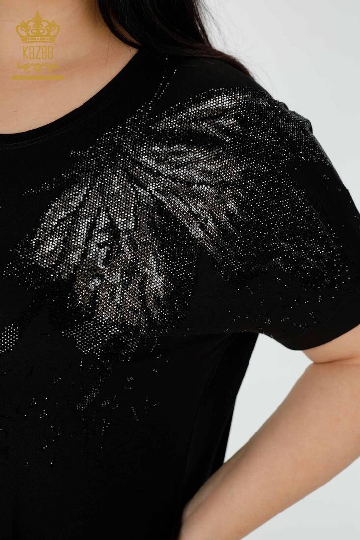 فستان نسائي جيب مفصل أسود - 7739 | كازي