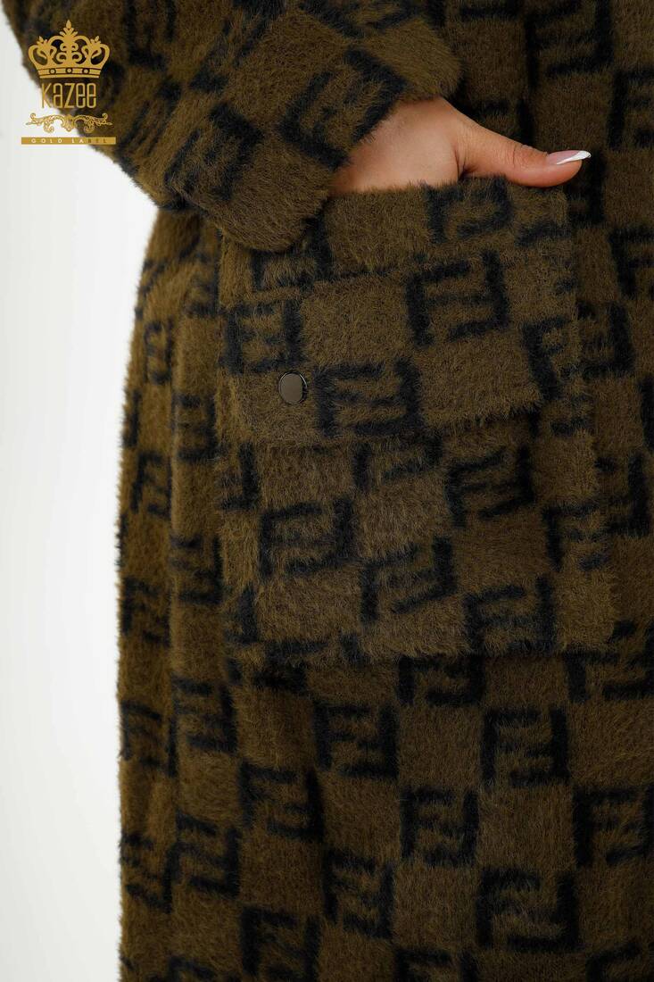 معطف نسائي جيب مفصل الكاكي - 19089 | كازي