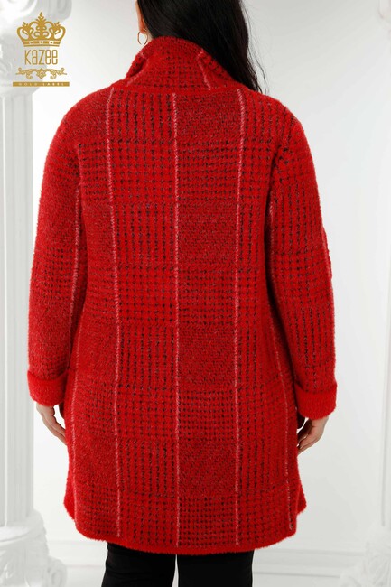معطف نسائي أحمر بأزرار - 19062 | كازي - Thumbnail