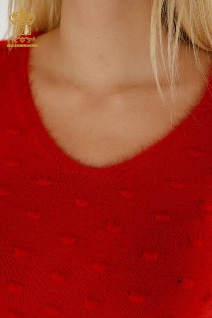 ملابس تريكو أنجورا أساسية باللون الأحمر للنساء - 18474 | كازي - Thumbnail