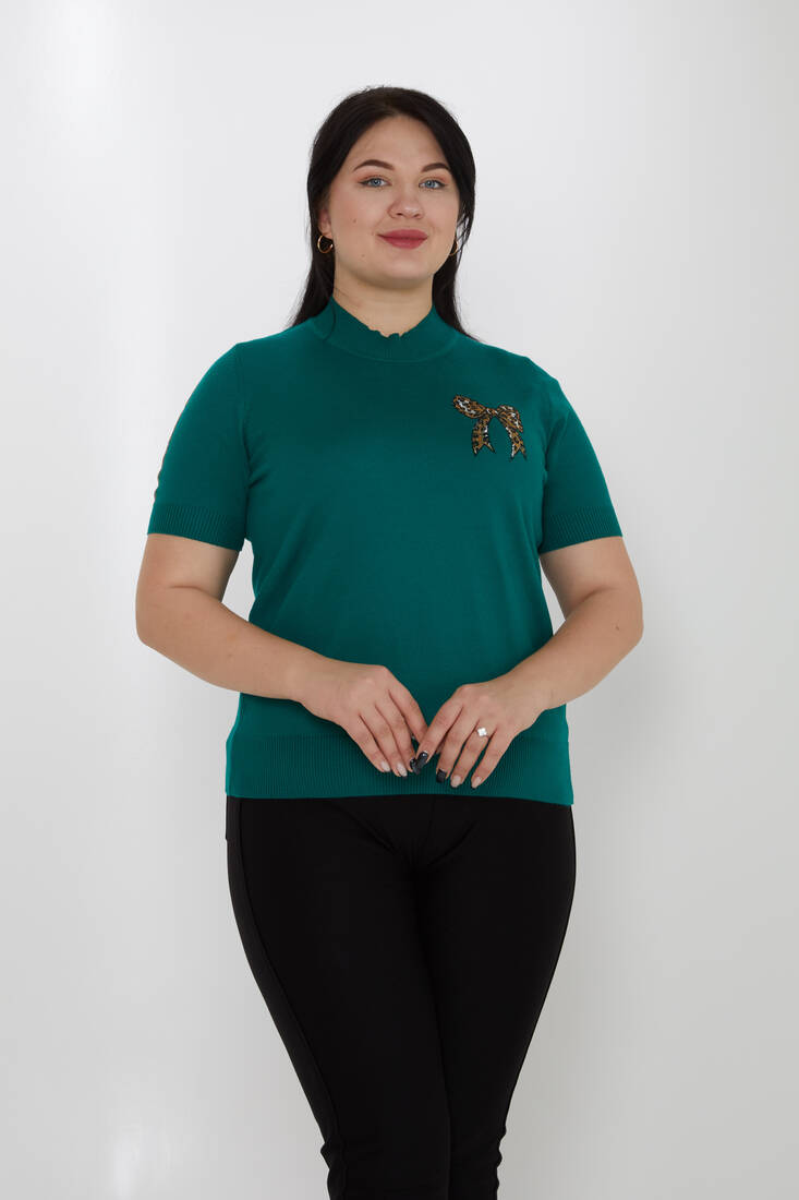 شريط محبوك للنساء بتفاصيل حجرية باللون الأخضر - 31549 | كازي