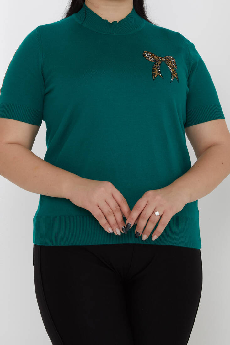 شريط محبوك للنساء بتفاصيل حجرية باللون الأخضر - 31549 | كازي