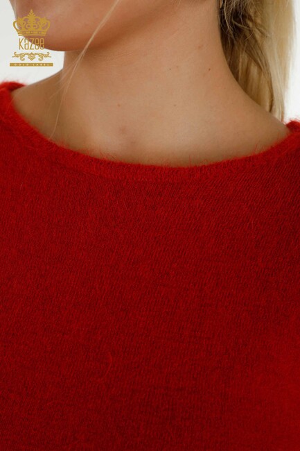 ملابس تريكو نسائية باللون الأحمر مع الشعار - 18432 | كازي - Thumbnail