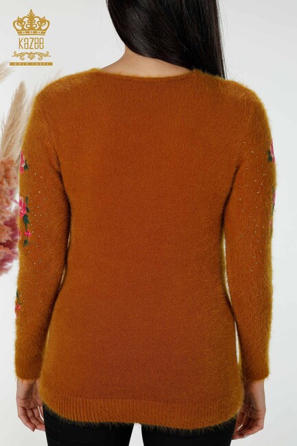 Women's Angora Floral Embroidered Mustard - 18916 | KAZEE - Thumbnail