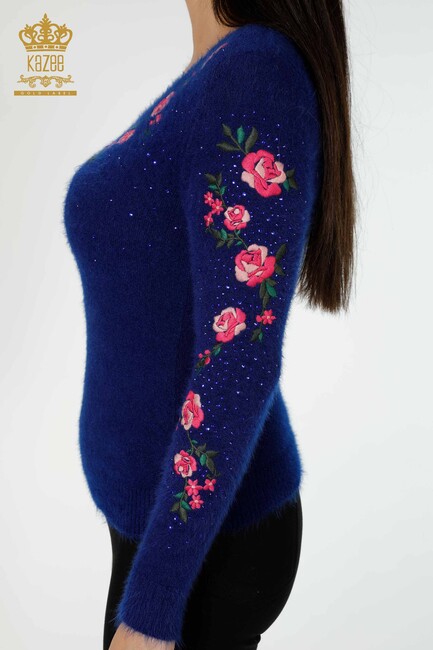 Women's Angora Flower Embroidered Saks - 18916 | KAZEE - Thumbnail