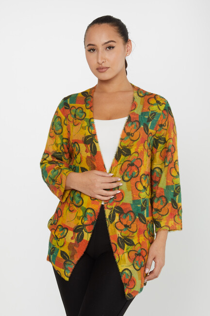 Women's Angora Cardigan Patterned - 30452 | KAZEE - Thumbnail