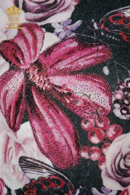 Women's Angora Stone Embroidered Lilac - 16010 | KAZEE - Thumbnail