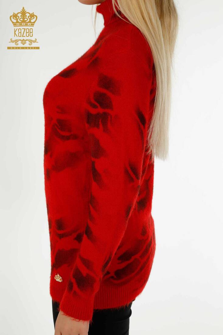 Women's Angora Turtleneck Red - 18990 | KAZEE