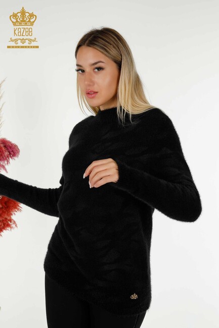 Women's Angora Standing Collar Black - 18991 | KAZEE - Thumbnail