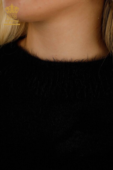 Women's Angora Standing Collar Black - 18991 | KAZEE - Thumbnail