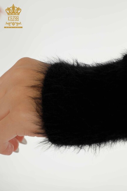 Women's Angora Standing Collar Black - 18991 | KAZEE - Thumbnail