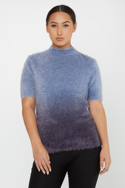 Women's Angora Sweater American Model Blue - 31014 | KAZEE - Thumbnail