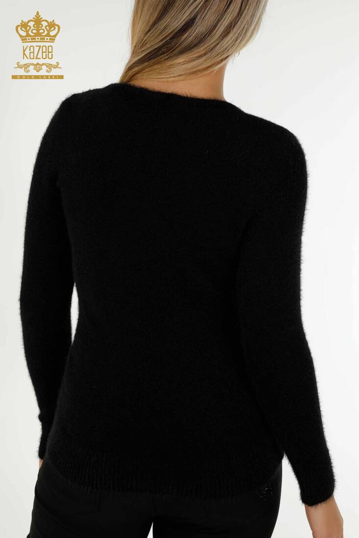 Women's Angora Knitwear Basic Black - 18474 | KAZEE