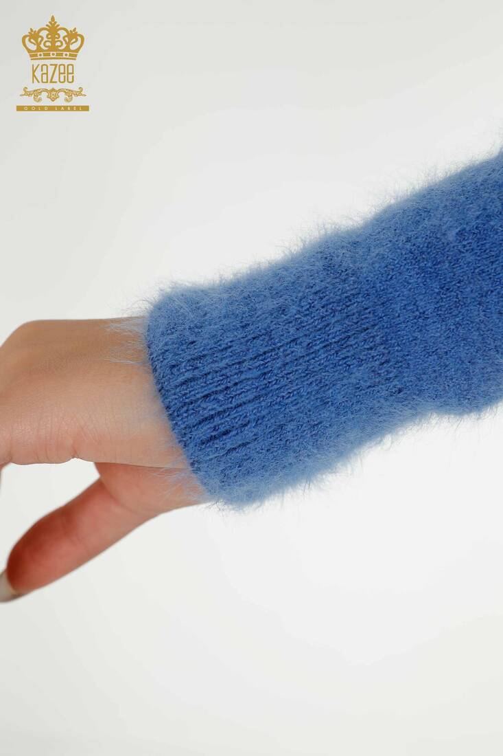 Women's Angora Knitwear Basic Blue - 18474 | KAZEE
