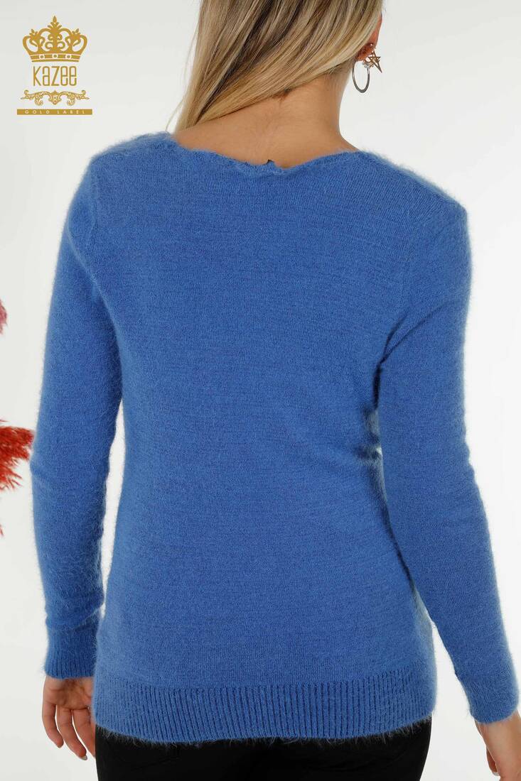Women's Angora Knitwear Basic Blue - 18474 | KAZEE