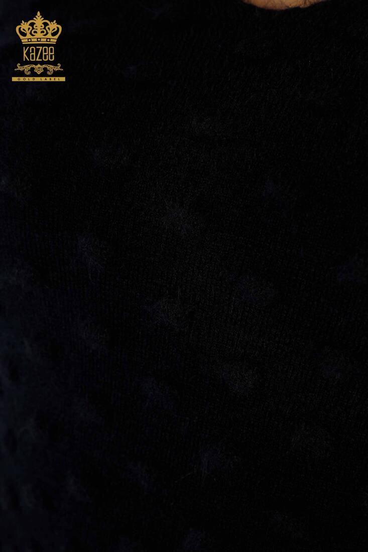 Women's Angora Knitwear Basic Dark Navy Blue - 18474 | KAZEE