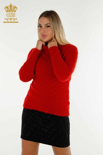 Women's Angora Knitwear Basic Red - 18719 | KAZEE - Thumbnail