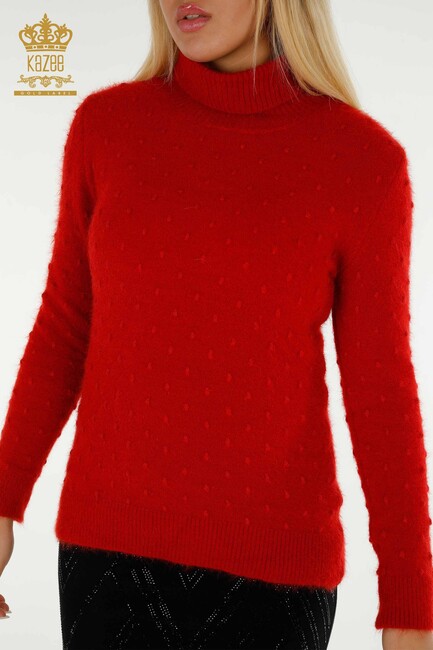 Women's Angora Knitwear Basic Red - 18719 | KAZEE - Thumbnail