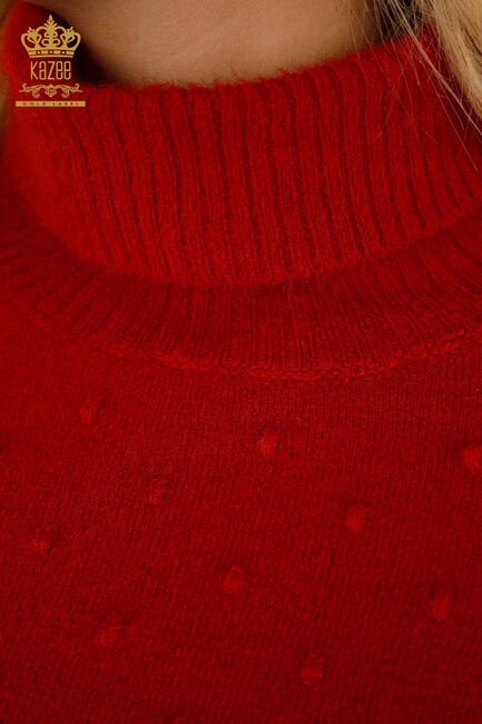 Women's Angora Knitwear Basic Red - 18719 | KAZEE - Thumbnail