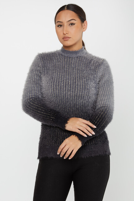 Women's Angora Sweater Color Transitional Black - 30796 | KAZEE - Thumbnail