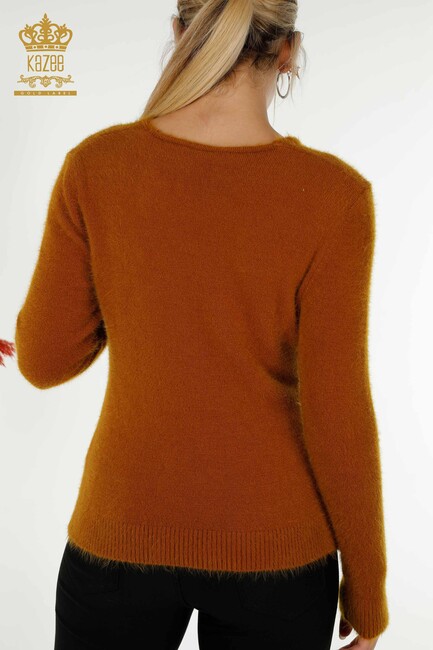 Women's Angora Knitwear Crew Neck Mustard - 12047 | KAZEE - Thumbnail