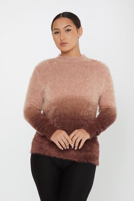 Women's Angora Sweater Long Sleeve Coffee - 31015 | KAZEE - Thumbnail