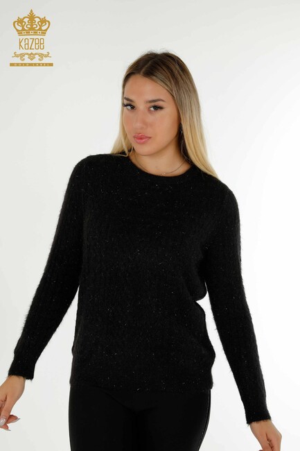 Women's Angora Knitwear Glitter Black - 19069 | KAZEE - Thumbnail