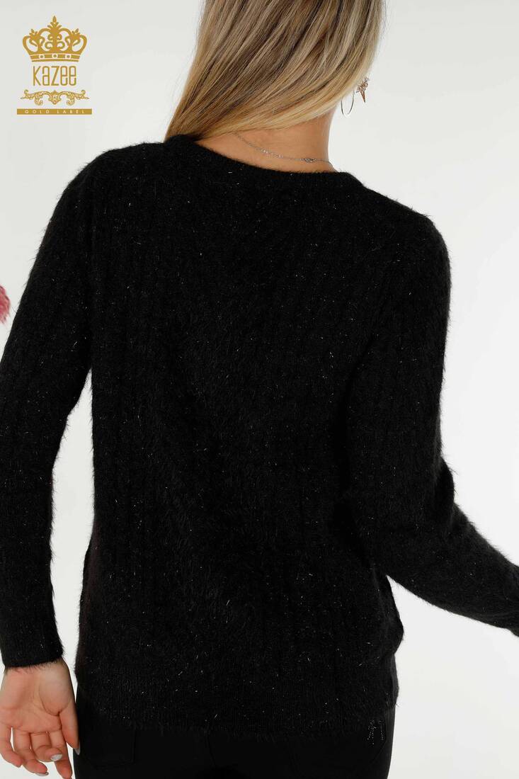 Women's Angora Knitwear Glitter Black - 19069 | KAZEE