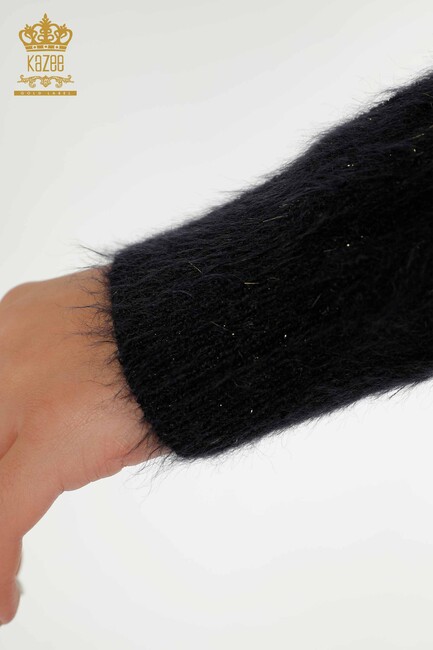 Women's Angora Knitwear Glitter Dark Navy Blue - 19067 | KAZEE - Thumbnail