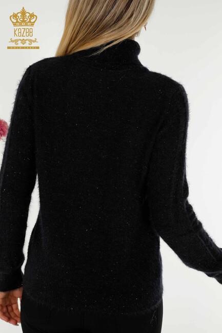 Women's Angora Knitwear Glitter Dark Navy Blue - 19067 | KAZEE - Thumbnail