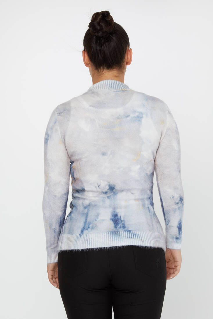 Women's Angora Knitwear Stone Digital Printed Ecru - 50023 | KAZEE