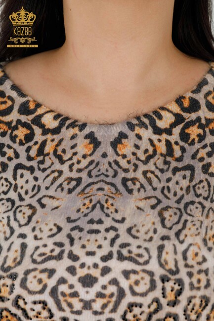 Women's Angora Leopard Patterned Pattern - 18525 | KAZEE - Thumbnail