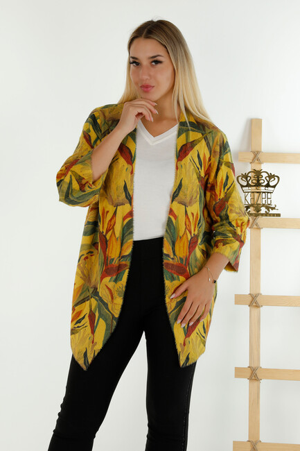 Women's Angora Cardigan Patterned - 30492 | KAZEE - Thumbnail