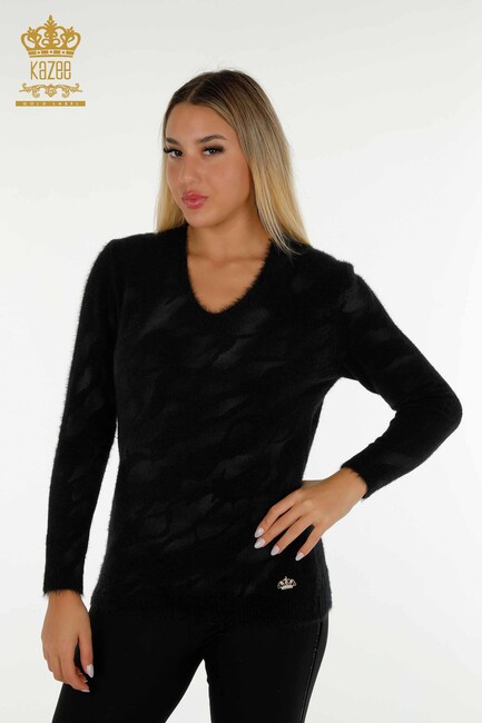 Women's Angora V-Neck Black - 18992 | KAZEE - Thumbnail