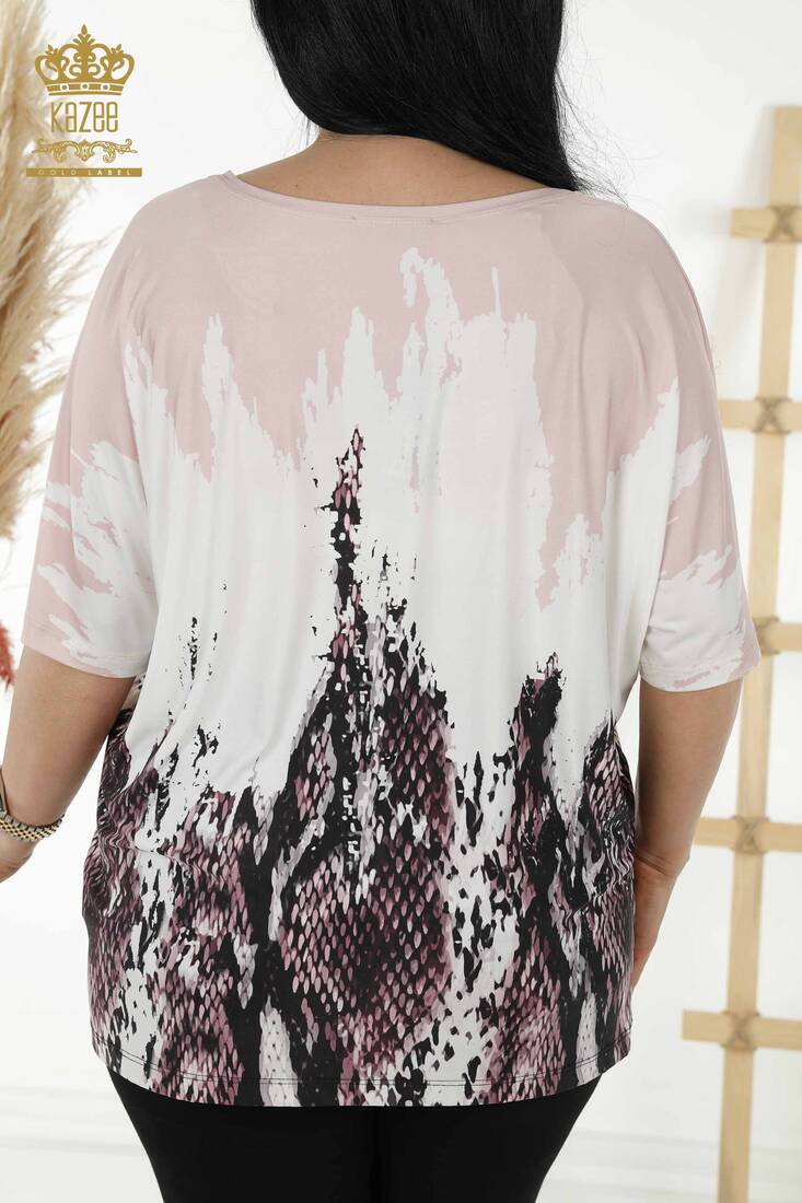 Women's Blouse Digital Printed Powder-Plum - 77778 | KAZEE