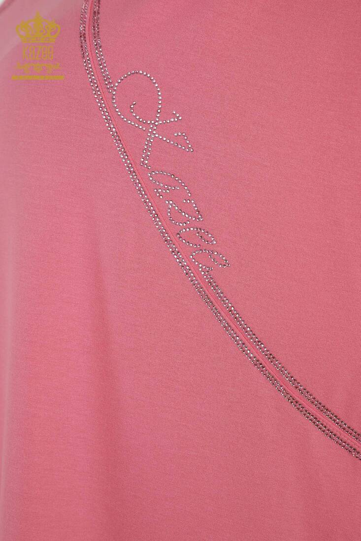 Women's Blouse Short Sleeve Pink - 79295 | KAZEE