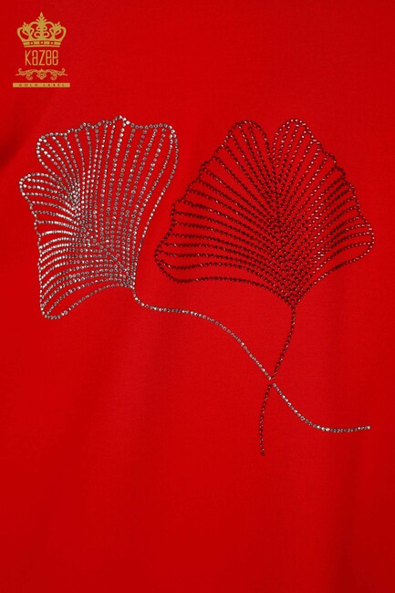 Women's Blouse Short Sleeve Red - 79318 | KAZEE - Thumbnail