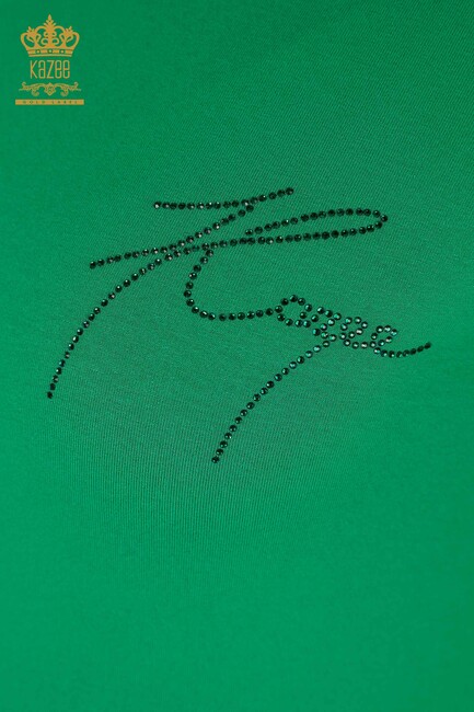 Women's Blouse Stone Embroidered Green - 78918 | KAZEE - Thumbnail