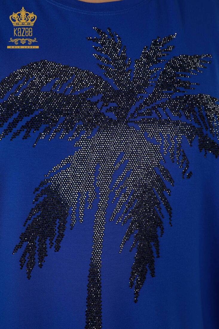 Women's Blouse Stone Embroidered Saks - 79325 | KAZEE