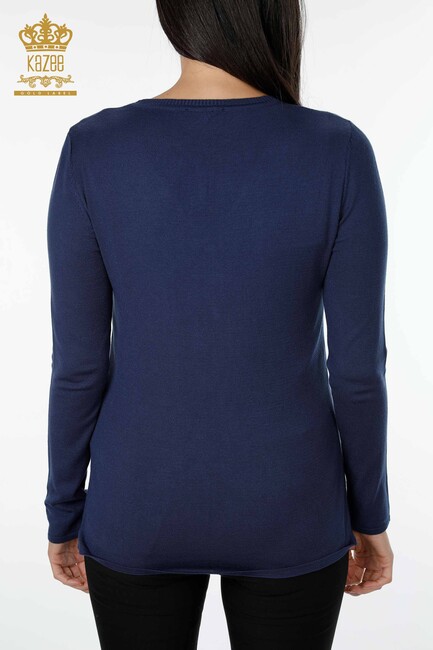 Women's Cardigan Button Detailed Navy Blue - 15169 | KAZEE - Thumbnail