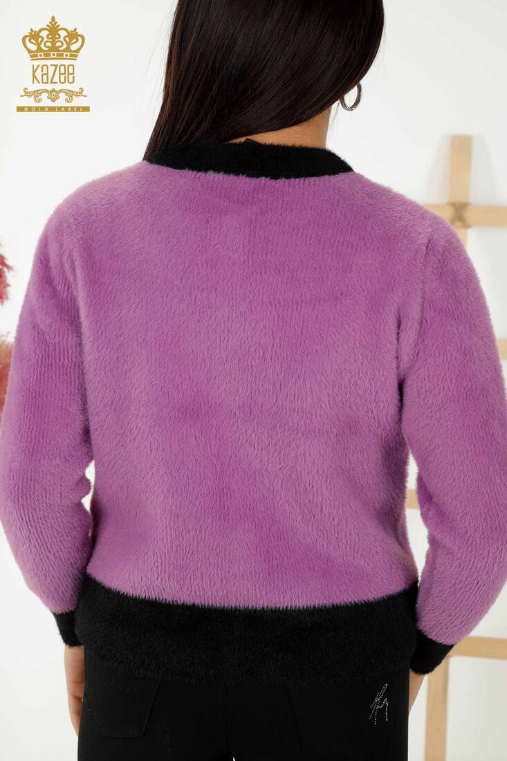 Women's Cardigan Buttoned Lilac - 30094 | KAZEE